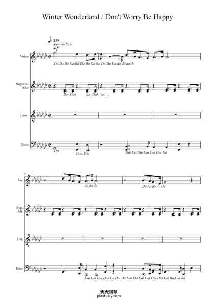 “Winter Wonderland / Don't Worry Be Happy”钢琴谱-Arr. Christopher Mendez-免费下载-天天钢琴