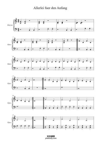 “Allerlei fuer den Anfang”钢琴谱-Kr.19-免费下载-天天钢琴
