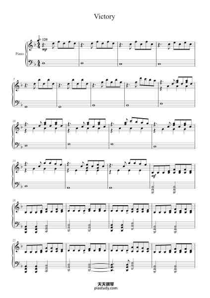 “Victory”钢琴谱-Arr. by Elis K.-免费下载-天天钢琴