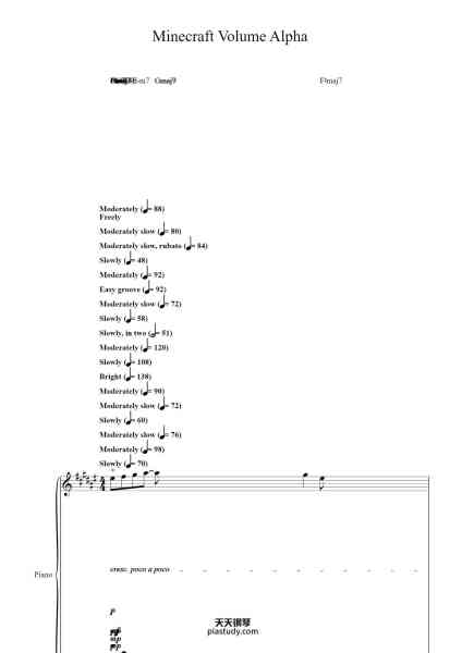 “Minecraft Volume Alpha”钢琴谱-Composed by
DANIEL ROSENFELD-免费下载-天天钢琴