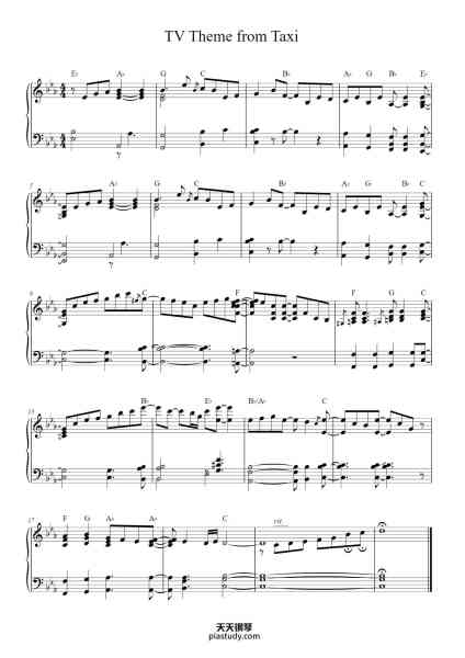 “TV Theme from Taxi”钢琴谱-Bob James
arr. G. Breen-免费下载-天天钢琴