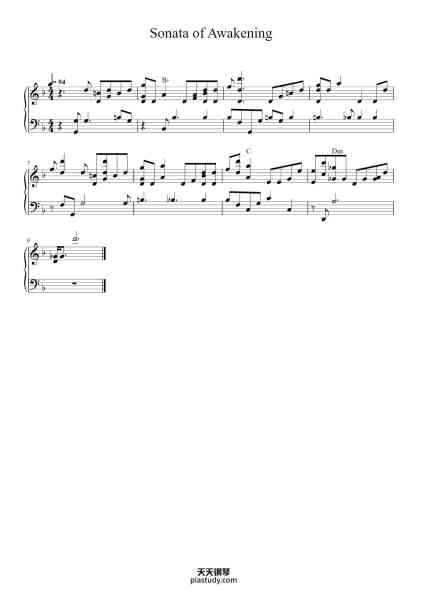 “Sonata of Awakening”钢琴谱-Koji Kondo, Toru Minegishi-免费下载-天天钢琴