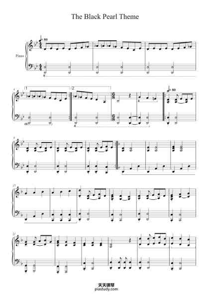 “The Black Pearl Theme”钢琴谱-Joshua Prasetya-免费下载-天天钢琴