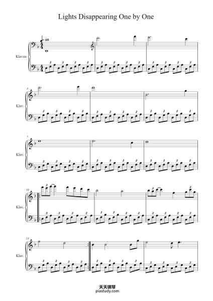 “Lights Disappearing One by One”钢琴谱-Jocelyn Hoffman-免费下载-天天钢琴