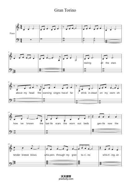 “Gran Torino”钢琴谱-Partitiure Made by Emiel Oringinal song of Jamie Cullum All rights reserved for the original owner of the song-免费下载-天天钢琴