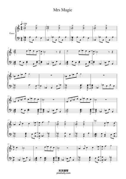 “Mrs Magic”钢琴谱-arranged by sook-免费下载-天天钢琴