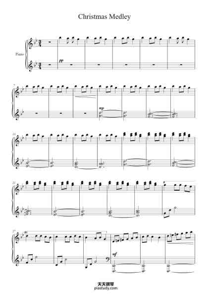 “Christmas Medley”钢琴谱-Arr. Athalia McIntyre-免费下载-天天钢琴