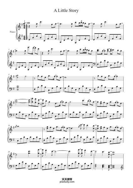 “A Little Story”钢琴谱-Valentin-免费下载-天天钢琴