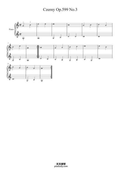 “Czerny Op.599 NO.3”钢琴谱-Czerny -免费下载-天天钢琴