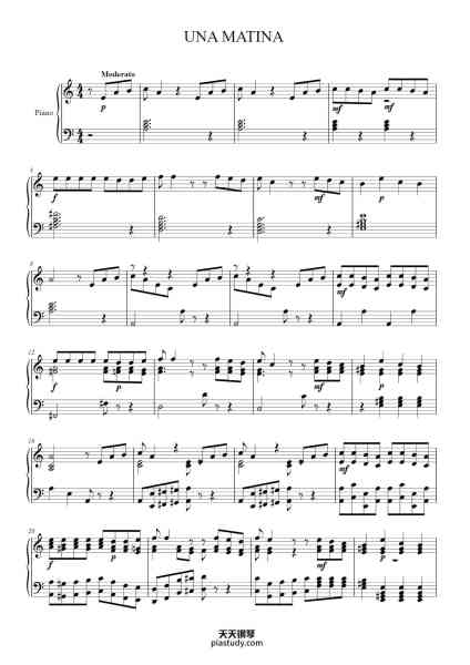 “UNA MATINA”钢琴谱-Misc Traditional-免费下载-天天钢琴