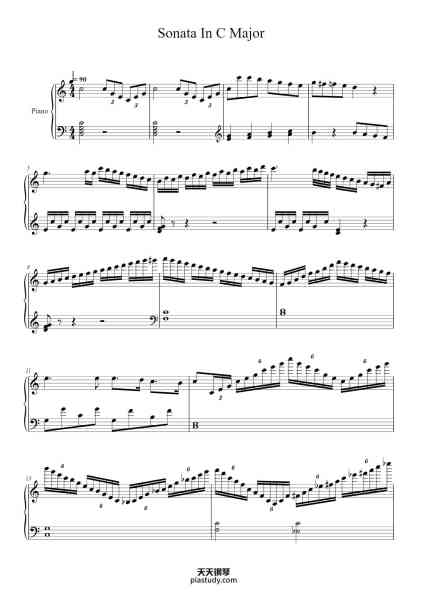 “Sonata In C Major”钢琴谱--免费下载-天天钢琴