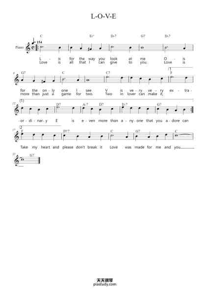 “L-O-V-E”钢琴谱- Bert Kaempfert -免费下载-天天钢琴