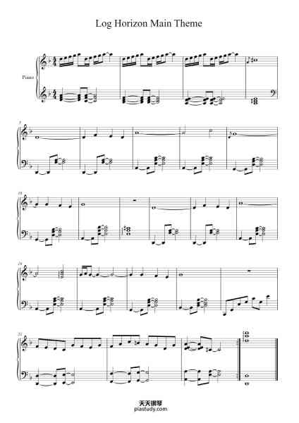 “Log Horizon Main Theme”钢琴谱-Yasuharu Takanashi-免费下载-天天钢琴