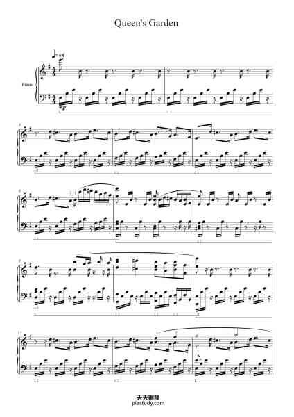 “Queen's Garden”钢琴谱-Clecott Gibwin-免费下载-天天钢琴