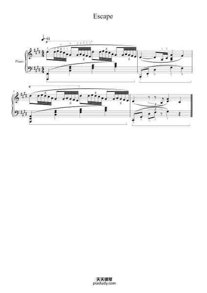 “Escape”钢琴谱-Composer: Kilgore Doubtfire-免费下载-天天钢琴