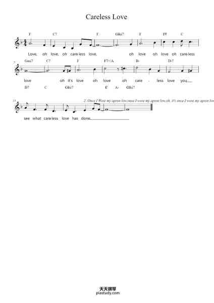 “Careless Love”钢琴谱-Traditional-免费下载-天天钢琴