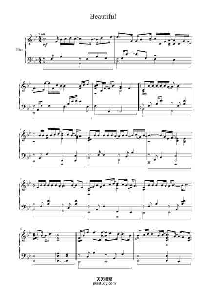“Beautiful”钢琴谱-Jim Brickman-免费下载-天天钢琴