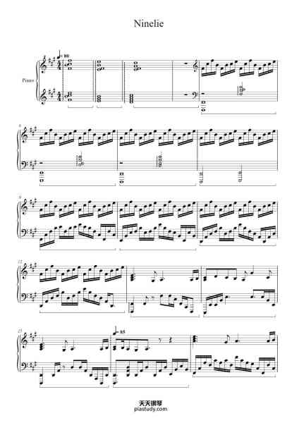 “Ninelie”钢琴谱-Arranged by TheIshter Sheets by Bomb&Kou-免费下载-天天钢琴