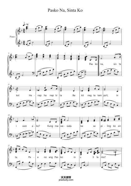 “Pasko Na, Sinta Ko”钢琴谱-Aurelio Estanislao-免费下载-天天钢琴