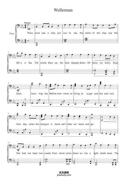 “Wellerman (Sea Shanty)”钢琴谱-Zemy Quillen-免费下载-天天钢琴