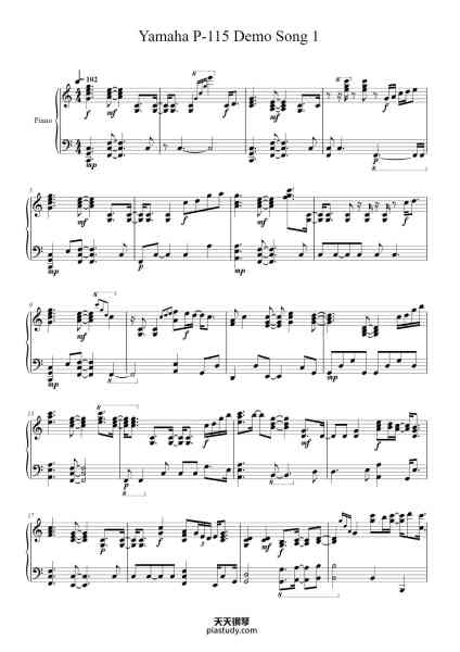 “Yamaha P-115 Demo Song 1”钢琴谱-Yamaha-免费下载-天天钢琴