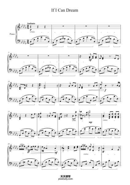 “If I Can Dream”钢琴谱- Arranged By Noé COUTTET                                                                                            Elvis Presley (1935-1977)-免费下载-天天钢琴