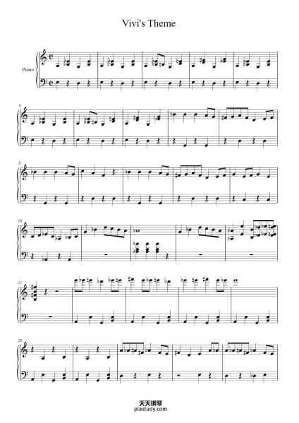 “Vivi's Theme”钢琴谱-Composed by Nobuo Uematsu
Arranged by Ralo-免费下载-天天钢琴