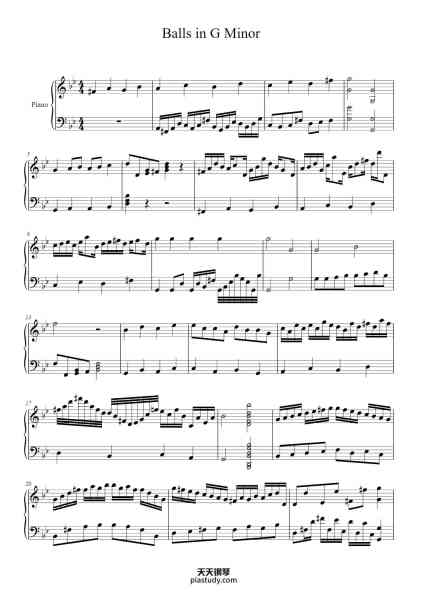 “Balls in G Minor”钢琴谱-christopher lum-免费下载-天天钢琴