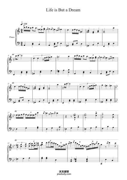 “Life is But a Dream”钢琴谱-Arranged: Willem Mante-免费下载-天天钢琴