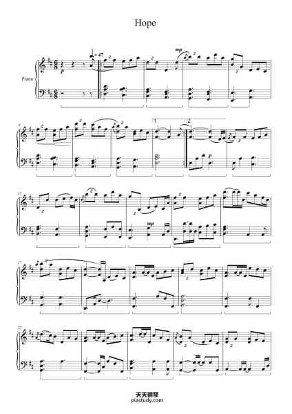 “Hope”钢琴谱-Yiruma-免费下载-天天钢琴