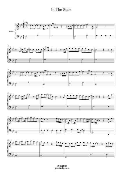 “In The Stars”钢琴谱-Wesley Steenbergen-免费下载-天天钢琴