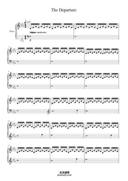 “The Departure-《当我们离开》主题曲-钢琴独奏 - Die Fremde”钢琴谱-Max Richter-免费下载-天天钢琴