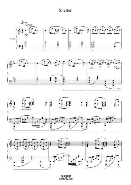 “Shelter”钢琴谱-Cover by TheIshter Sheet Music by Bomb & Kou Revision by Jeremy Plott-免费下载-天天钢琴