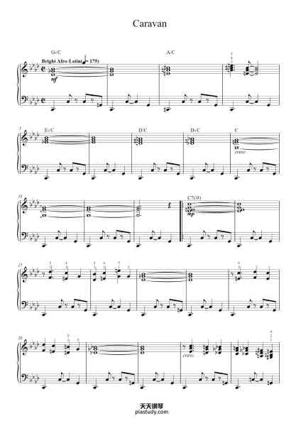 “Caravan”钢琴谱-Words and Music by DUKE ELLINGTON,
IRVING MILLS and JUAN TIZOL-免费下载-天天钢琴