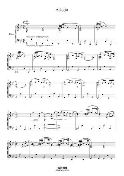 “Adagio in G Minor”钢琴谱-Giazotto/Albinoni-免费下载-天天钢琴
