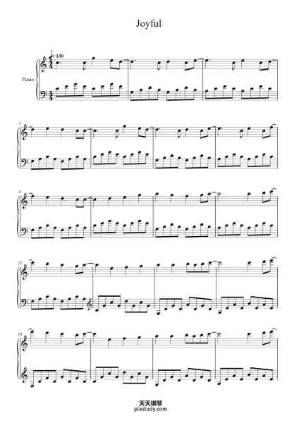 “Joyful”钢琴谱-Federico Pallach-免费下载-天天钢琴