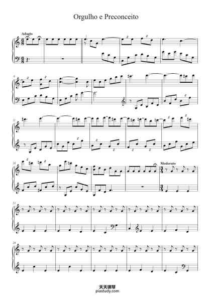 “Orgulho e Preconceito”钢琴谱-Dario Marianelli-免费下载-天天钢琴