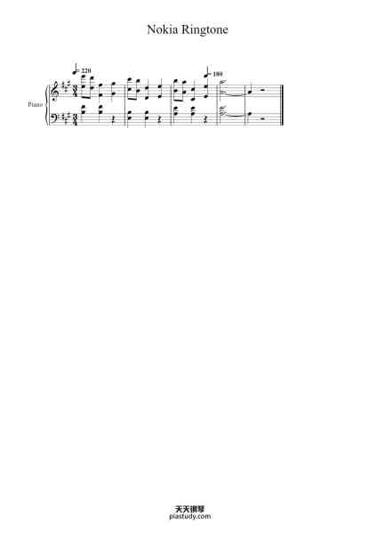 “Nokia Ringtone”钢琴谱-Composer-免费下载-天天钢琴