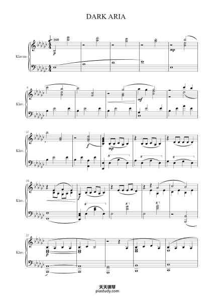 “DARK ARIA”钢琴谱-Hiroyuki Sawano-免费下载-天天钢琴