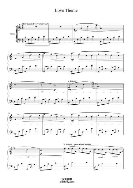“Love Theme”钢琴谱-Catherine Rollin-免费下载-天天钢琴