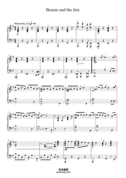 “Bennie and the Jets”钢琴谱-Words and Music by ELTON JOHN
and BERNIE TAUPIN-免费下载-天天钢琴