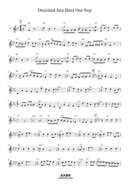 “Dixieland Jazz Band One Step”钢琴谱-Misc Traditional-免费下载-天天钢琴