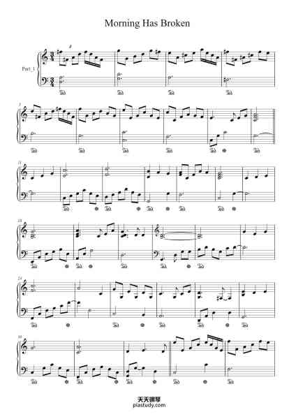 “Morning Has Broken”钢琴谱-Cat Stevens-免费下载-天天钢琴