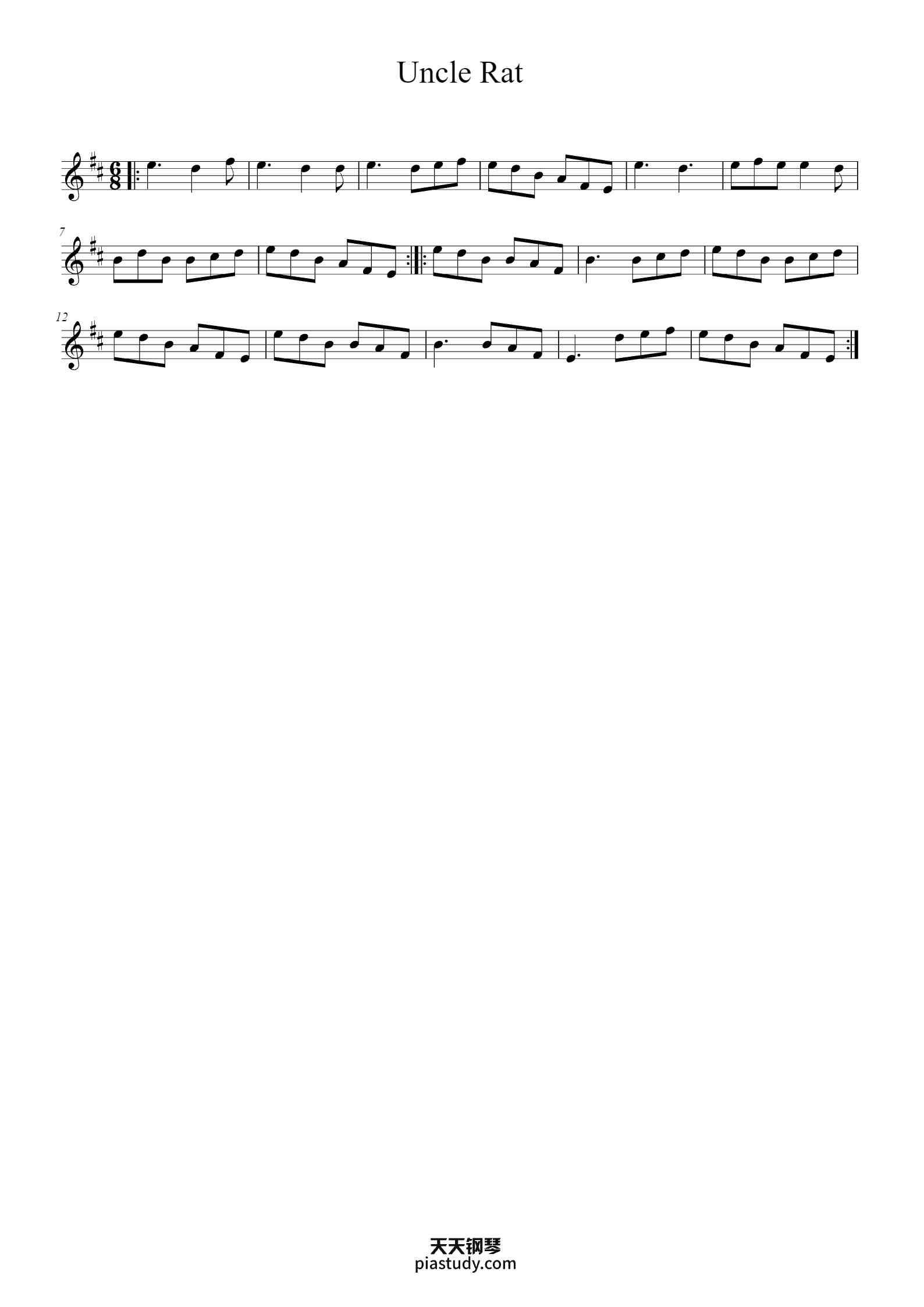 Uncle Rat钢琴谱 - Peter_94 - free piano sheet music - PiaNoproblem