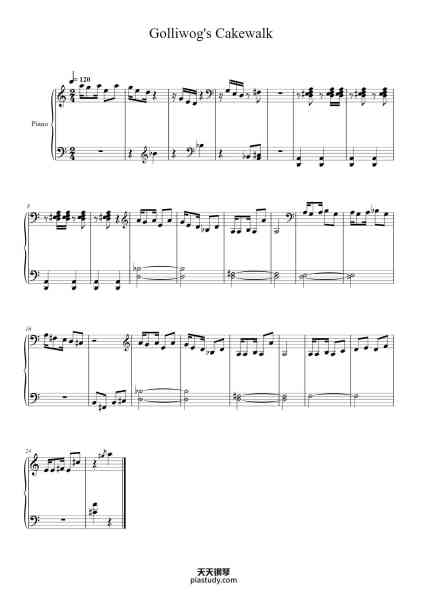 “Golliwog's Cakewalk”钢琴谱-Claude Debussy-免费下载-天天钢琴