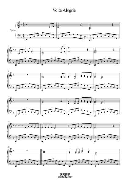 “Volta Alegria”钢琴谱-Blymeg Quengie-免费下载-天天钢琴