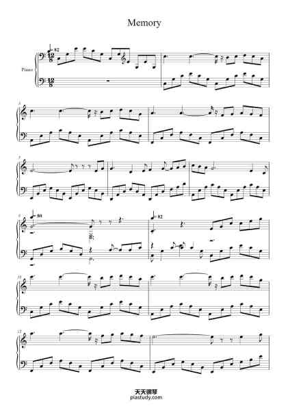 “Memory”钢琴谱-Andrew Lloyd Webber-免费下载-天天钢琴