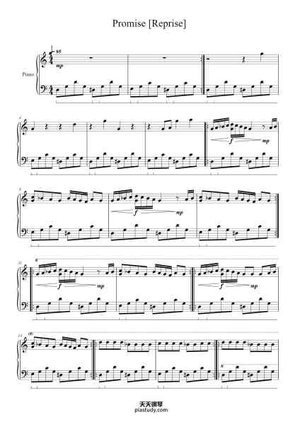 “Promise [Reprise]”钢琴谱-Akira Yamaoka-免费下载-天天钢琴