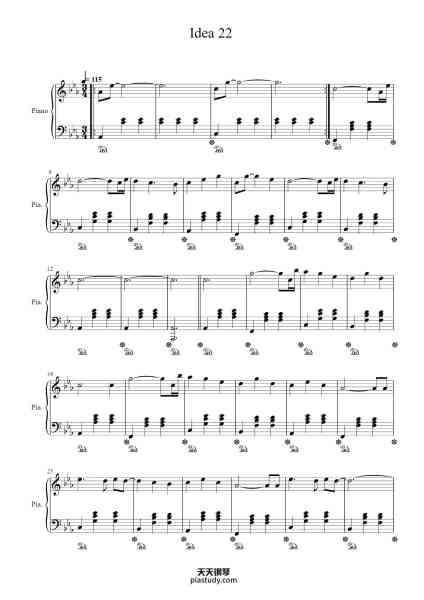 “Idea 22”钢琴谱-Gibran Alcocer-免费下载-天天钢琴