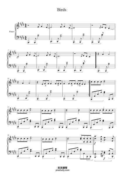 “Birds”钢琴谱-Imagine Dragons-免费下载-天天钢琴